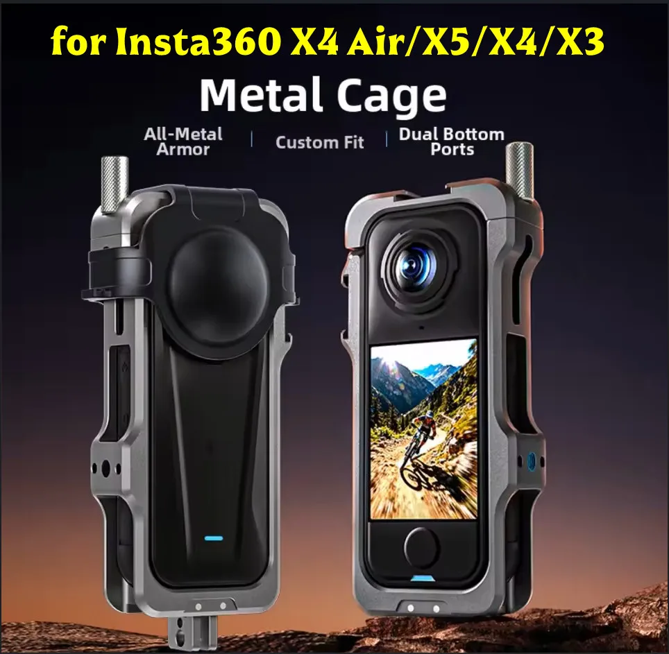 

Protective Metal Frame For Insta360 X4 Air/X5/X4/X3 Stylish Aluminum Alloy Expand The Protective Cage Sports Camera Protection