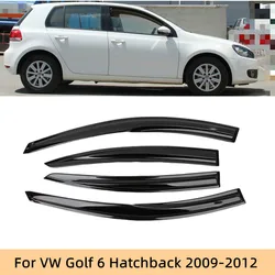 Window Visor Sun Rain Deflector Guard Awnings Shelter Adhesive Cover Trim For Volkswagen VW Golf 6 MK6 Hatchback 2009-2012