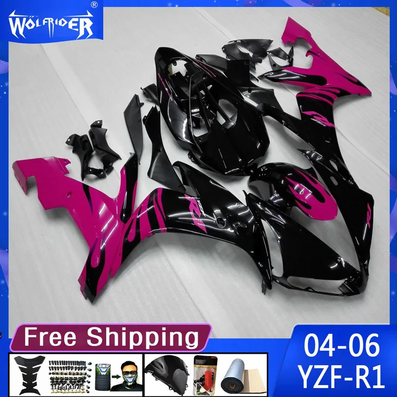 

Motorcycle ABS plastic fairings for YZFR1 04-06 YZF-R1 2004 2005 2006 Motorbike pink black fairing Manufacturer Customize cover