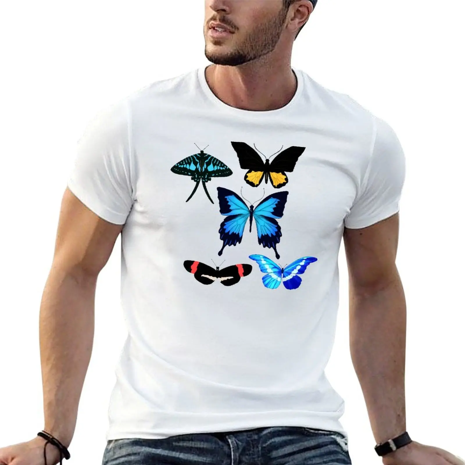 Butterfly sticker sheet 3 T-Shirt man t shirt oversized t shirts for men graphic