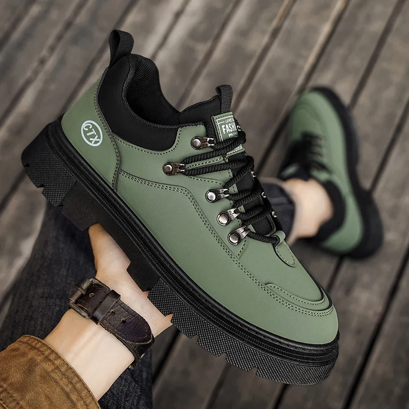 

Желтая мужская обувь из искусственной кожи Four Seasons, новинка 2025, мужская повседневная обувь, модные и удобные уличные мужские кроссовки