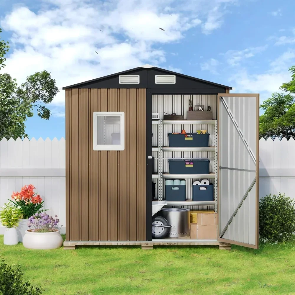 

Customization Outdoor Steel Storage Shed With Lockable Doors, One Window,Ideal