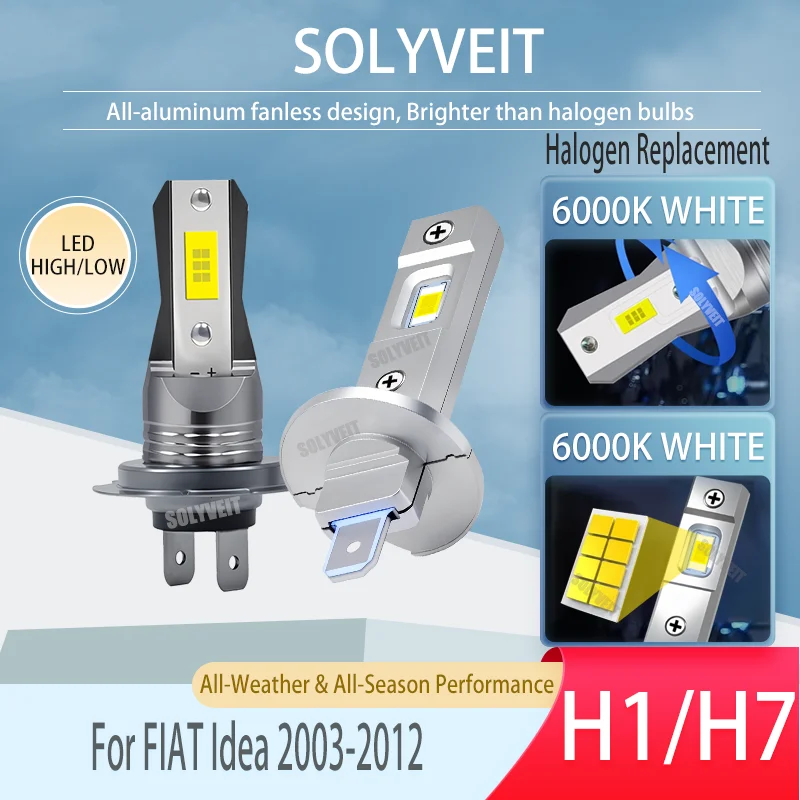 

Quiet LED Superiority Unleashed H1/H7 Main/Dipped Beam Headlight For FIAT Idea 2003 2004 2005 2006 2007 2008 2009 2010 2011 2012