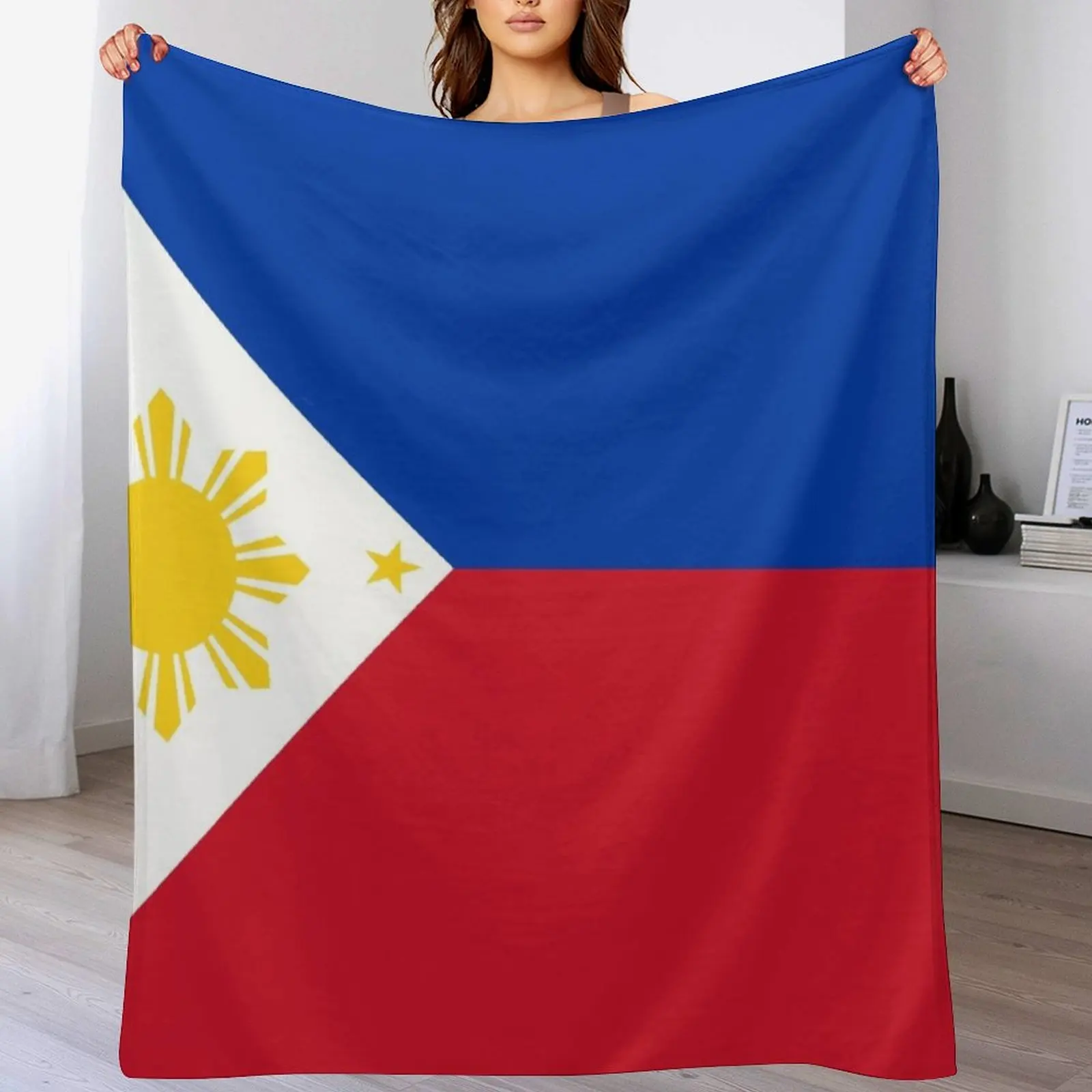 

Philippines flag Throw Blanket Anti Shedding Soft Fuzzy Blanket for Home