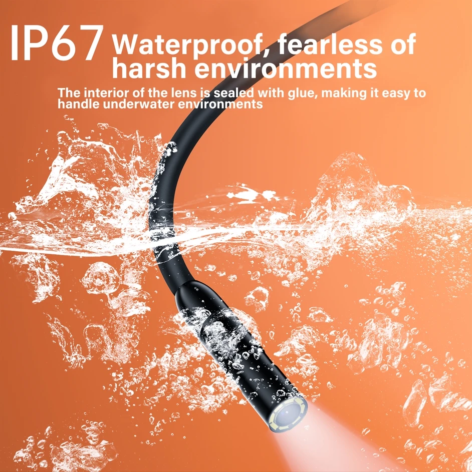 7.0 مللي متر TYPE-C كاميرا المنظار IP67 مقاوم للماء 6 المصابيح قابل للتعديل USB أندرويد مرنة التفتيش Borescope كاميرات للهاتف PC