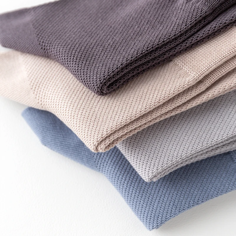 5 Paar Herrensocken aus gekämmter Baumwolle, atmungsaktiv, schwarz, weiß, Business-Langsocken, hochwertige neue Herrensocken in Übergröße EU38-45 – Detail 6
