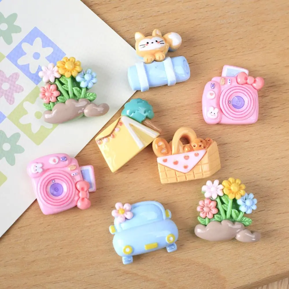 

20pcs Camping Series Resin Slime Charms Bottle Sticker Cream Gel Doll House Accessories Cute Scrapbooking Phone Case Decor