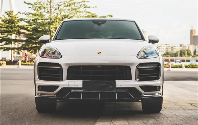 CARBON FIBER REAR TRUNK SPOILER & FRONT LIP & REAR BUMPER DIFFUSER & SIDE BODY SKIRTS KIT For Porsche Cayenne Coupe 2019-2023