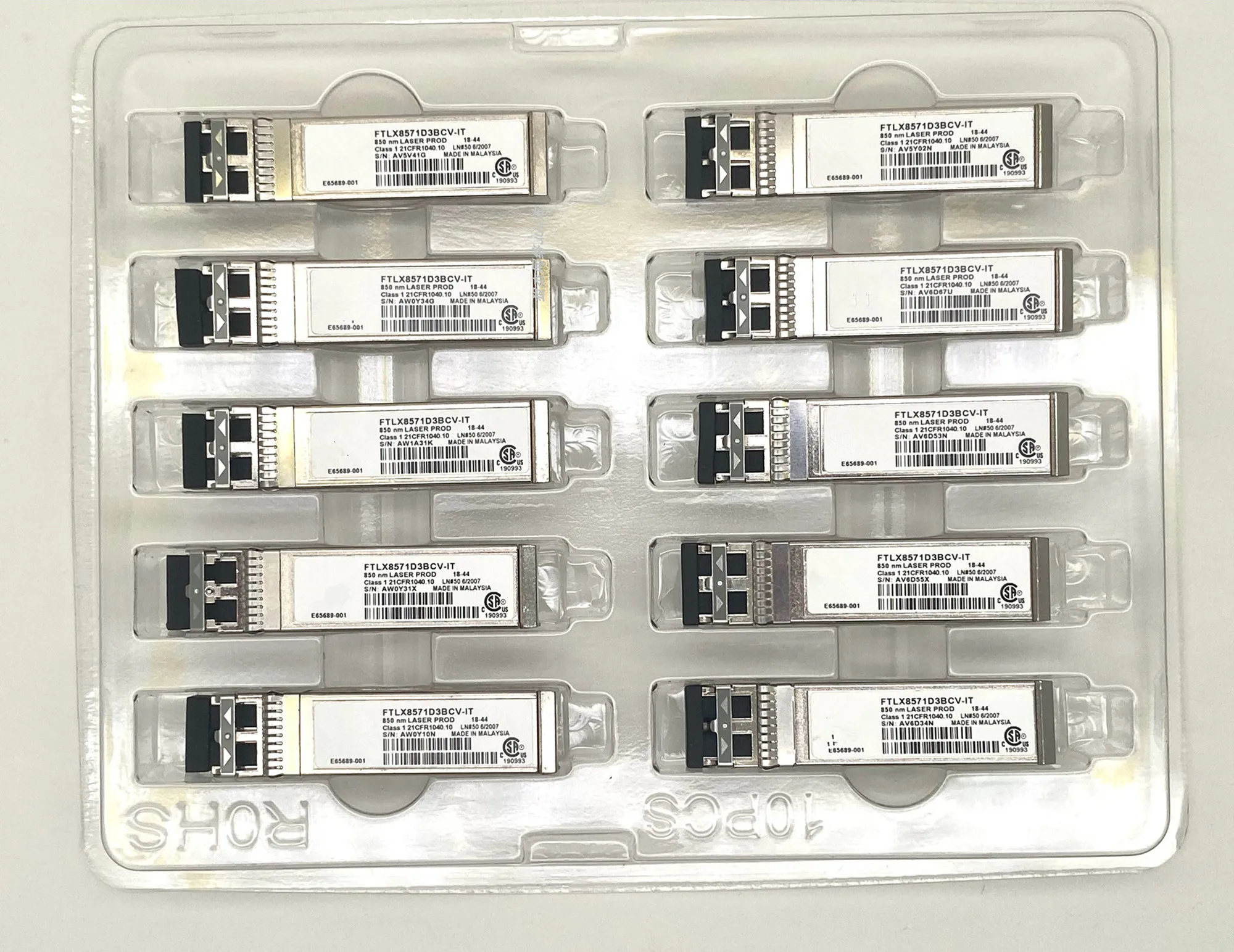 Transceptor int-el 10g sfp/FTLX8571D3BCV-IT/E65689-001/para interruptor adaptador de rede x710 x520/sfp 10gb interruptor módulo de fibra óptica