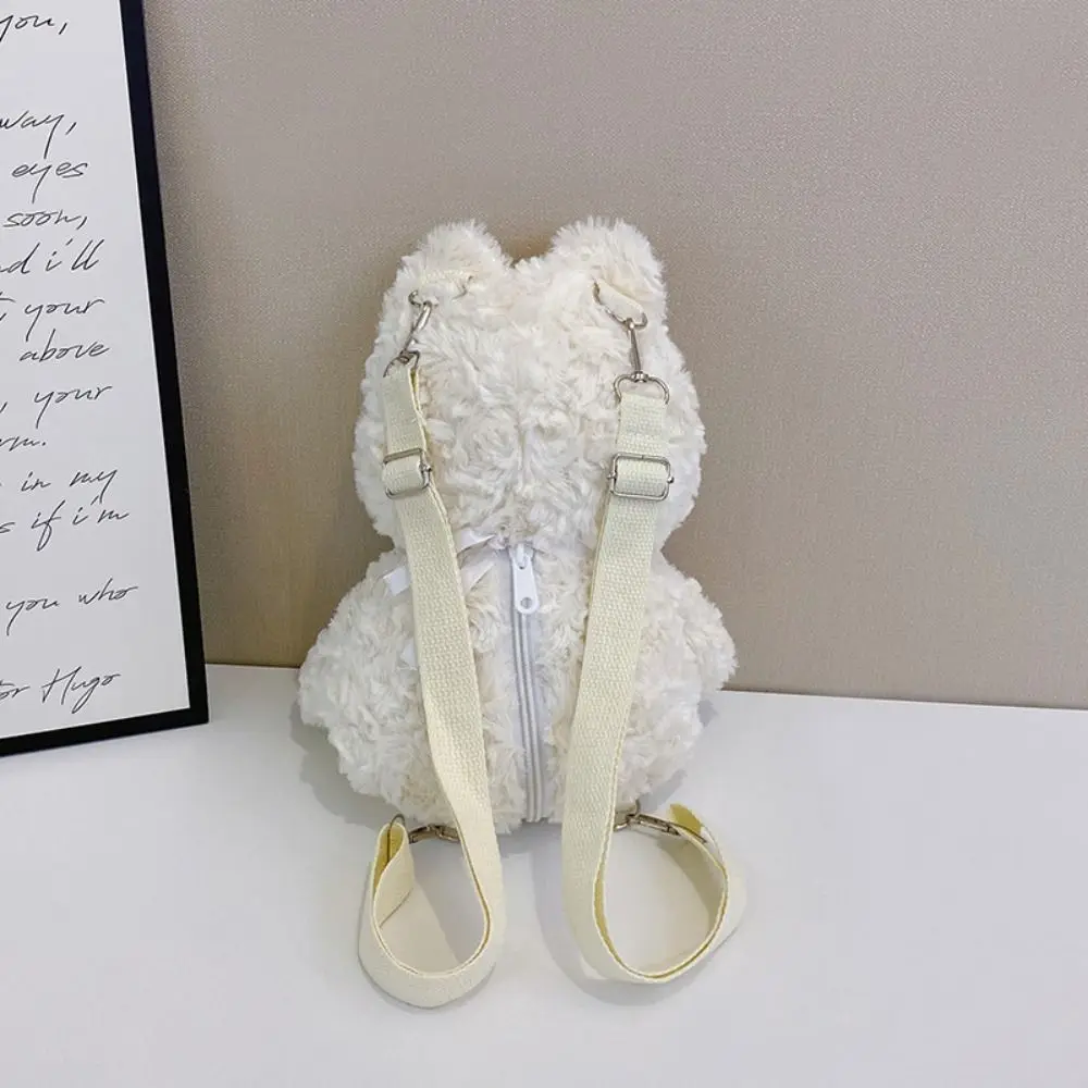 Mochila para perro Westie de algodón PP, bolsa de piel de peluche de gran capacidad, mochila suave y portátil para correr