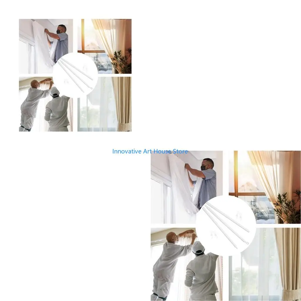 E1PC Universally Vertical Blind Rod with Hook and Handle 35Inch White Plastic Window Curtain Pull Wand for Blinds Control