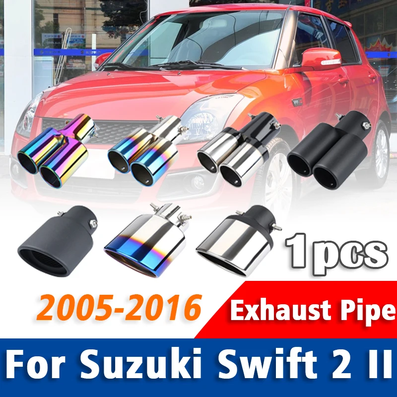 

1 шт. для Suzuki Swift 2 II 2005-2013 2014 2015 2016 глушитель выхлопной трубы из нержавеющей стали глушитель выхлопной трубы глушитель наконечник автомобильн...