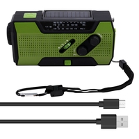 A7THK-Emergency Weather Radio Hand Crank Portable Solar Charging With AM/FM/NOAA LED Flashlight SOS Alert 5000Mah