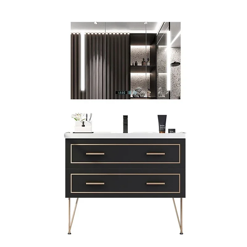 

Black Bathroom Cabinet Combination Wash Basin Basin Cabinet Bathroom Table Mueble Lavabo Meuble Salle De Bain
