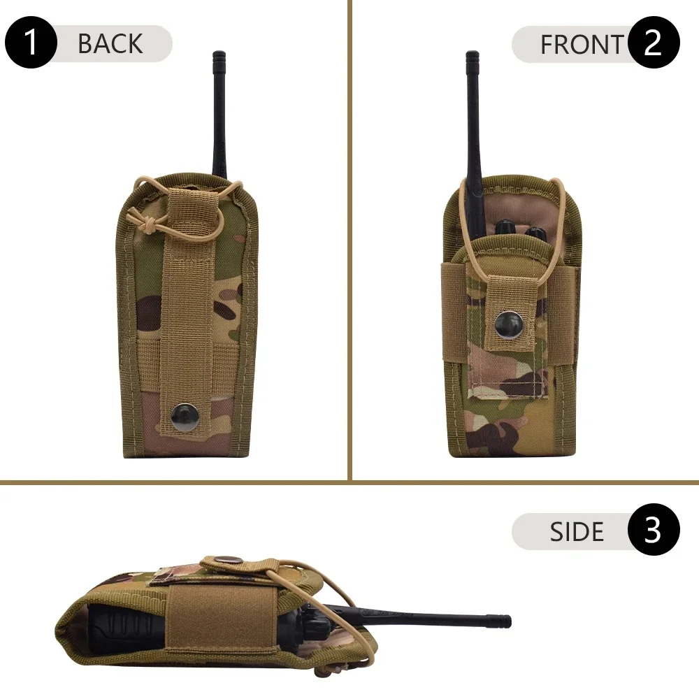 Tactical Radio Walkie Talkie Pouch Nylon Waist Bag Holder Pocket Portable Interphone Holster Carry Bag for Hunting Camping