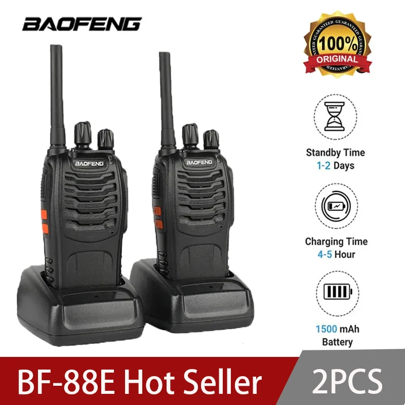 Baofeng BF-88E PMR 핸드헬드 인터콤 커뮤니케이터, 16 채널 장거리 대화 워키토키, 5W 446MHz 홈 호텔 라디오