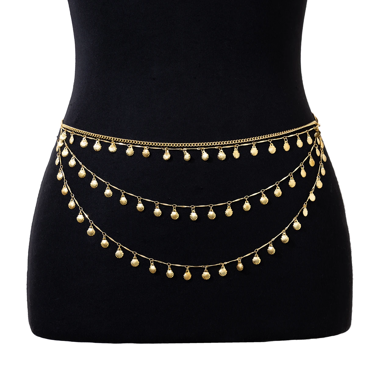 Bohemian Metal Star Butterfly Pendant Waist Chain Vintage Multi Layered Metal Belly Chain Women\'s Summer Beach Body Jewelry