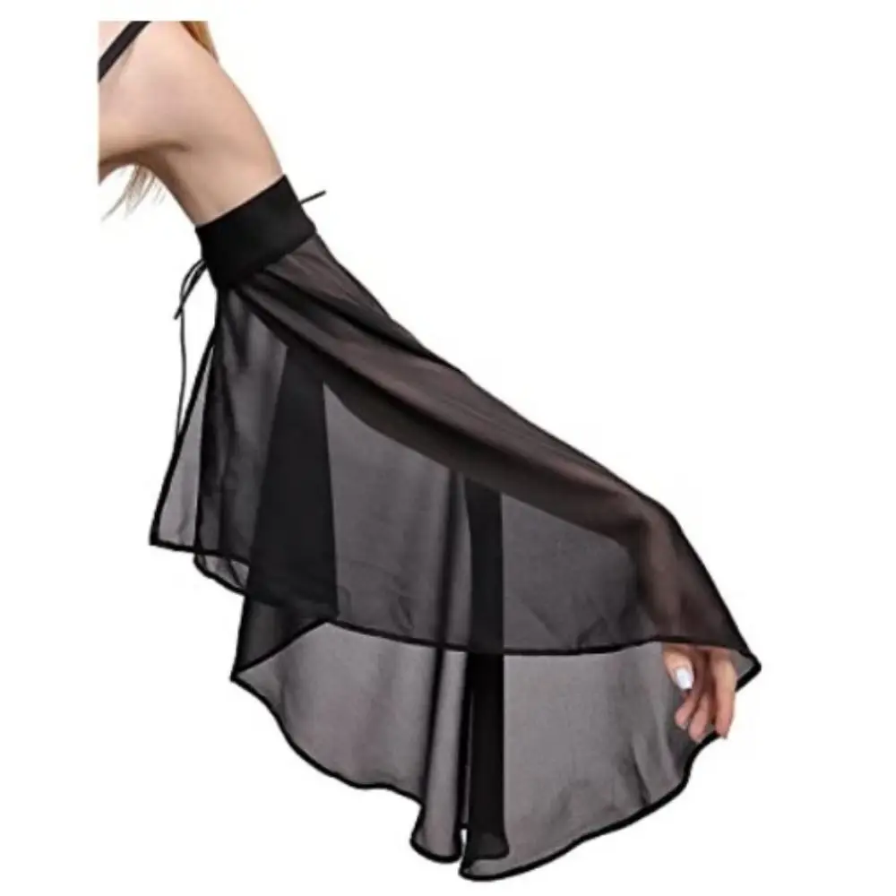 1Pair Detachable Women Long Tulle Bell Sleeves Breathable Thin Sunscreen Sleeves Chiffon Cuff Adjustable Tie Strings