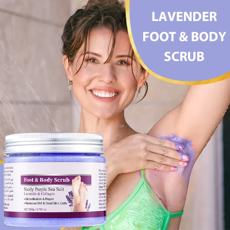 200g de lavanda ácido hialurónico cremas exfoliantes para pies y cuerpo exfoliante hidratante cara espalda exfoliante corporal cuidado de la piel