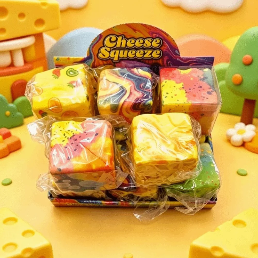 ADHD Slow Rising Maltose Cube Stress Toy Hand Relax Realistic TPR Squeeze Toy Pinch Soft Slow Rebound Toy Kids Adults