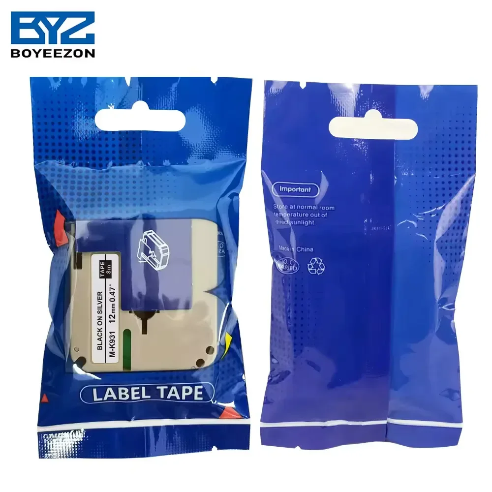 Compatible for Brother P-touch Label Printer Tape M-K231 Label Tape Black on White 12mm 8M Thermal Adhesive Label Printer Ribbon