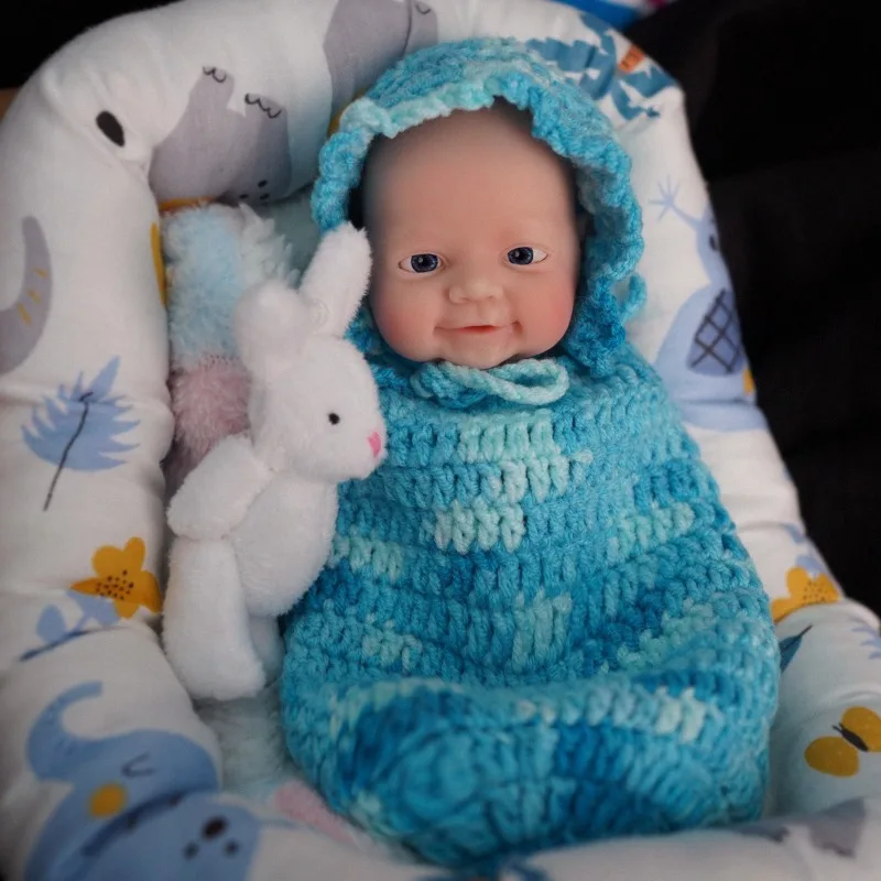 

7-дюймовая полностью силиконовая реалистичная кукла для новорожденных, моющаяся реалистичная мини-кукла Reborn, игрушка в подарок Bebe Rebom Real De Silicone