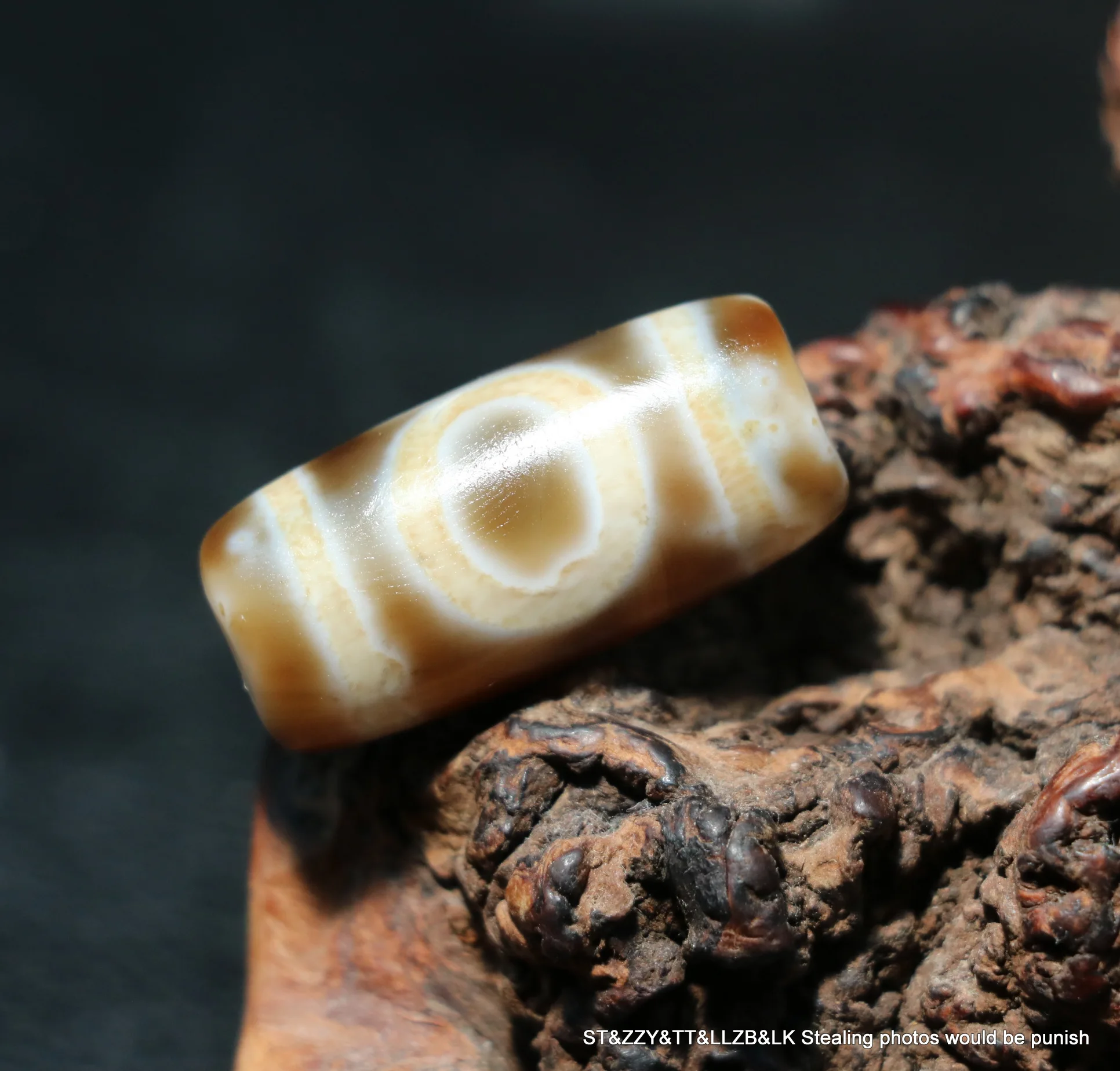 LKbrother Talisman Treasure Energy Tibetan Old Agate Oily Patina Heaven&earth Wealthy Symbol dZi Bead 5A Top Quality