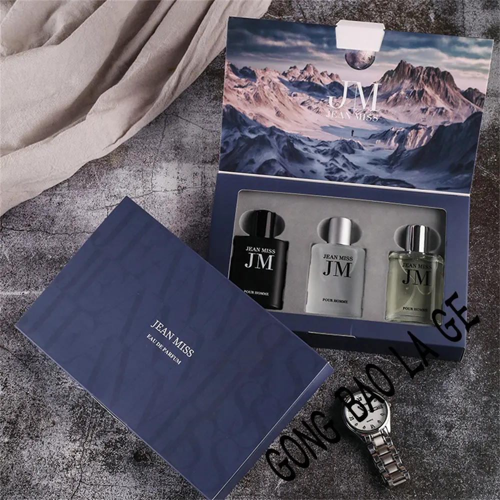 Original 90ml Men's Perfume Gift Box 3pcs Set Fascination Man Colognes Scent Lasting Woody Floral Fragrance Eau De Parfums Homme