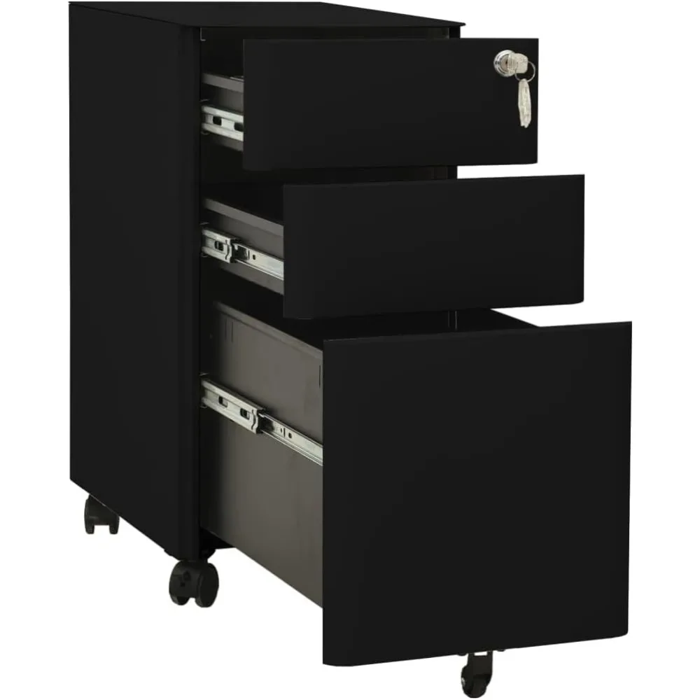File Cabinet Black Steel File Cabinet Rectangular Modern