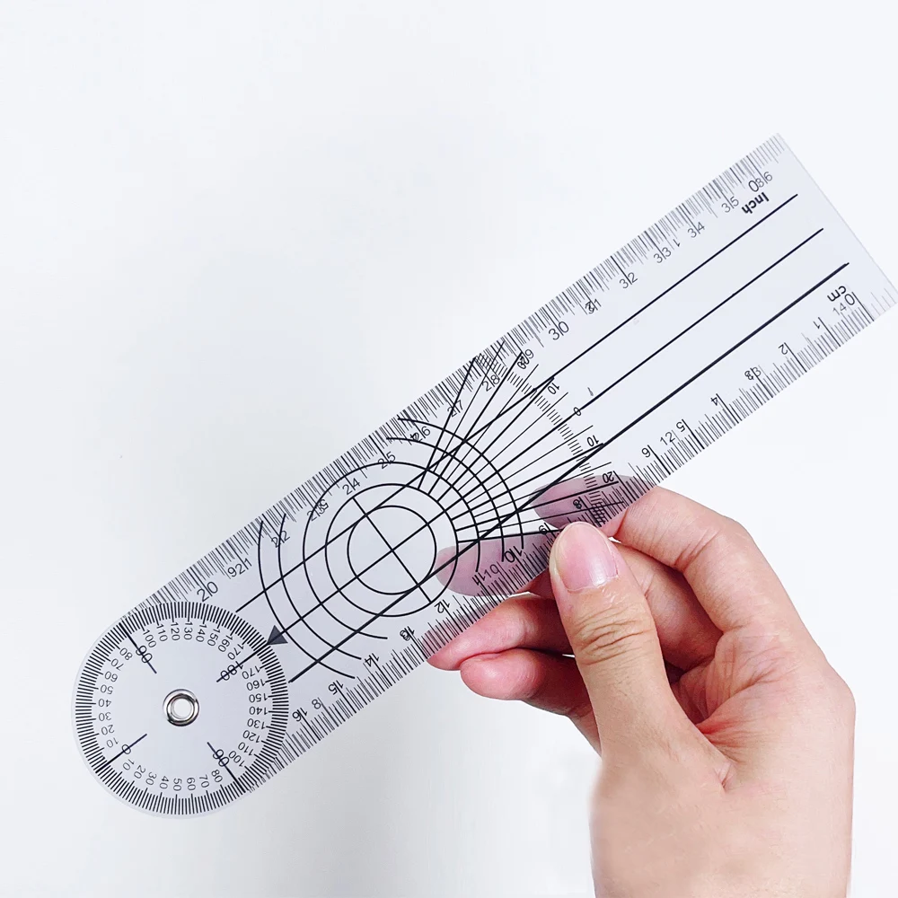 0-140mm 360 Degree Goniometer Angle Medical Spinal Angle Ruler Inclinometer Ruler Protractor Angle Finder Measuring Tool