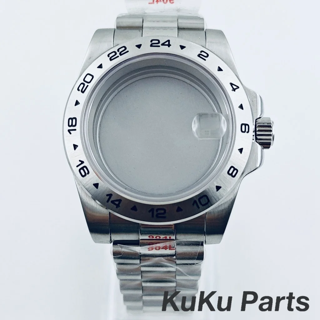 

Корпус часов NH35 Explorer 40 мм с сапфировым стеклом, стальным безелем и браслетом в стиле Presidential, водонепроницаемый, для механизмов NH34, NH35, NH36, NH38.