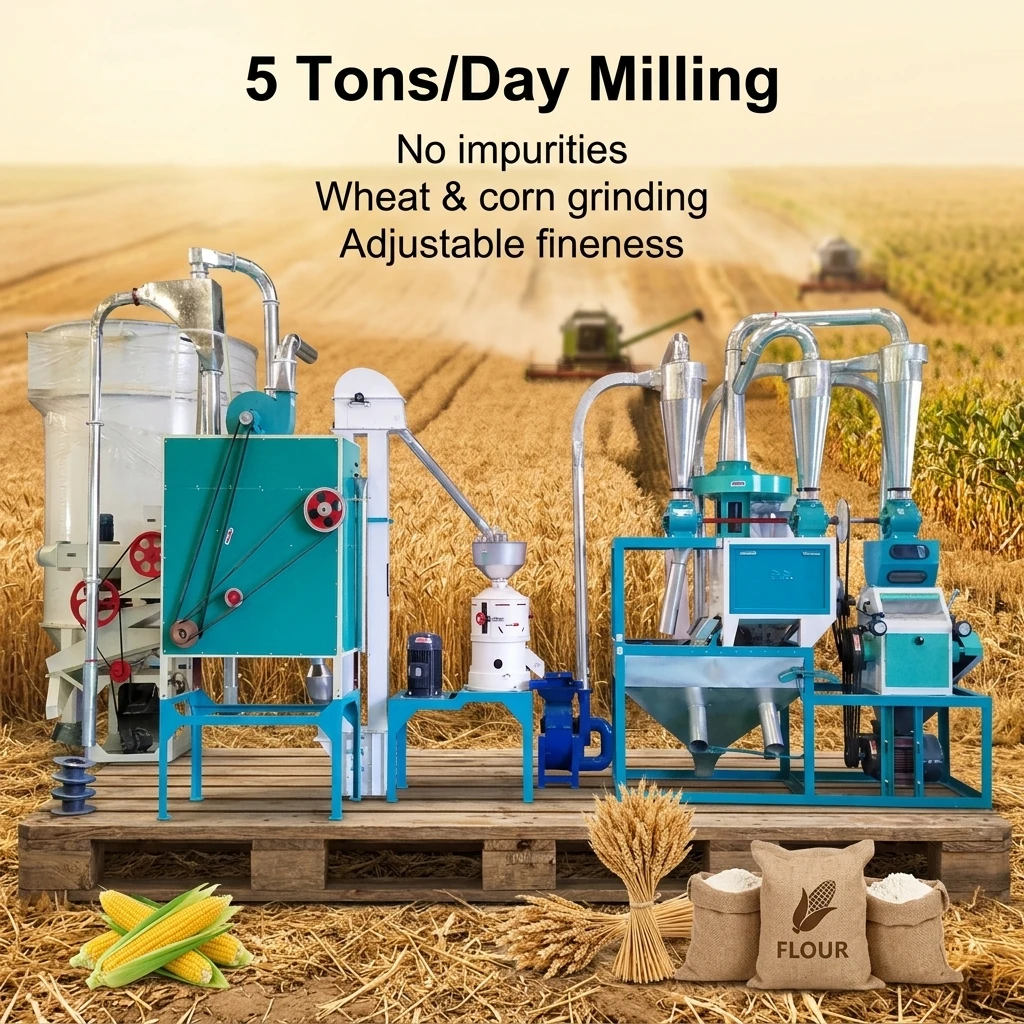 Automatic Corn Flour Milling Machine 50D T Capacity Industrial Roller Mill with 380V Power for Commercial Food Factories