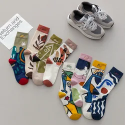 Calcetines de algodón con letras bordadas para parejas, medias deportivas con graffiti, tendencia ins, moda