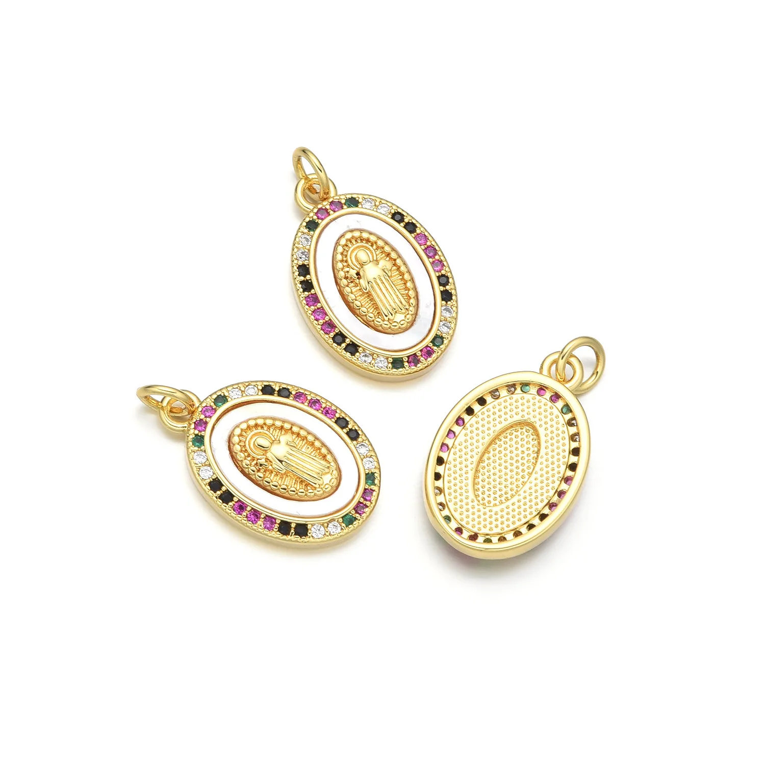 5pcs Europe and The United States Natural Shell Virgin Mary Necklace Pendant Accessories DIY Jewelry Making Materials Wholesale