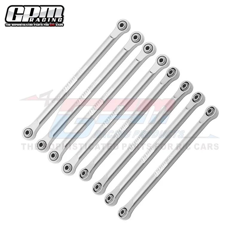 Juego de barra de enlace superior e inferior de aluminio GPM 7075 para LOSI 1/18 Mini LMT 4X4 Megalodon 2S LOS214044 + LOS214045 LMTM1449FR