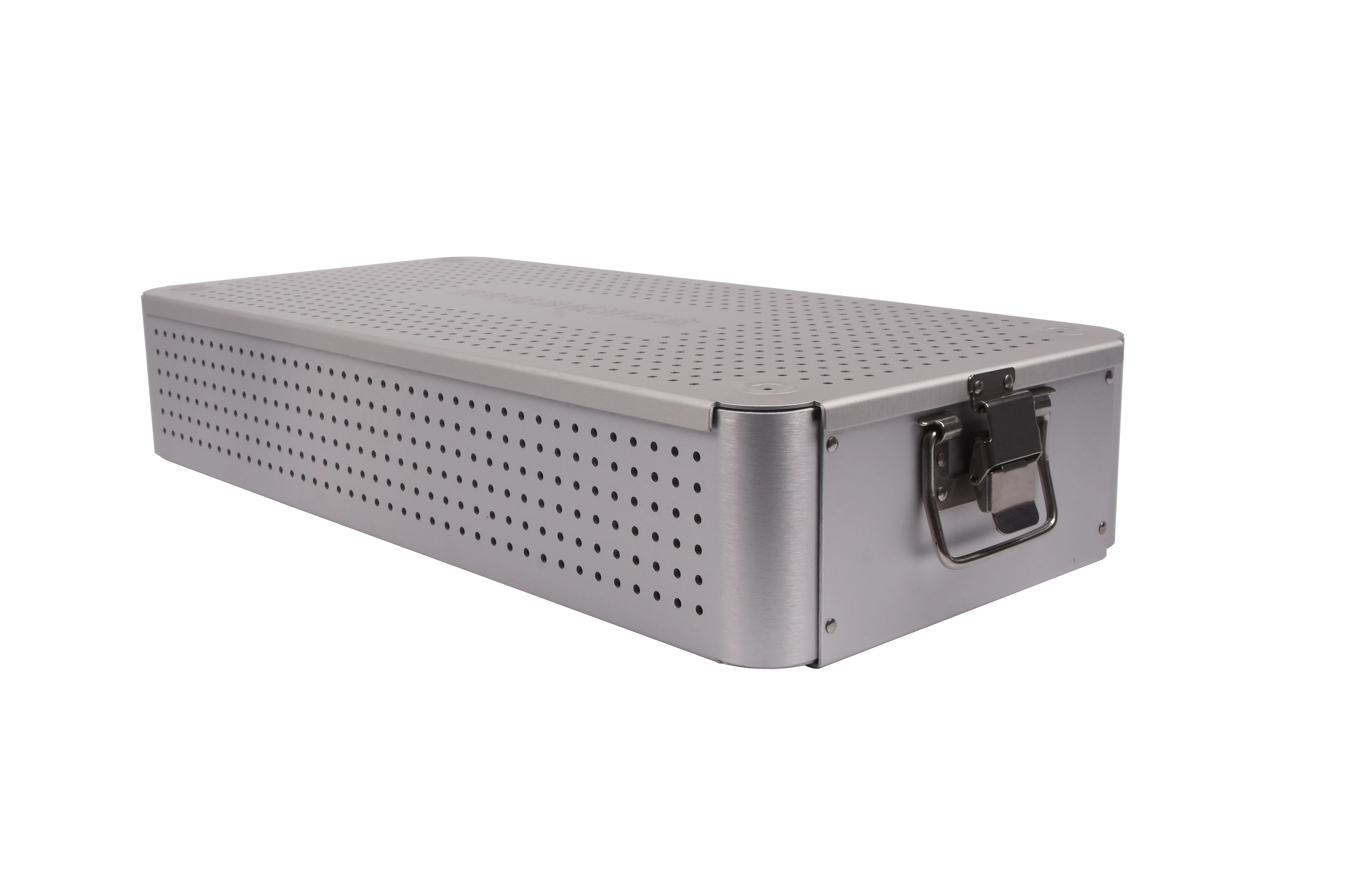 Instrumen Bedah Wadah Steril Paduan Aluminium Kotak Sterilisasi Lapisan Ganda 300*200*90Mm