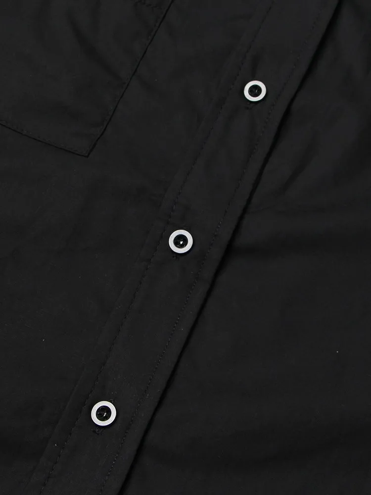 KBQ Casual Spliced Single Breasted Shirts For Women Lapel Sleeveless Patchwork Pocket Loose Solid Straight Blouses Female New