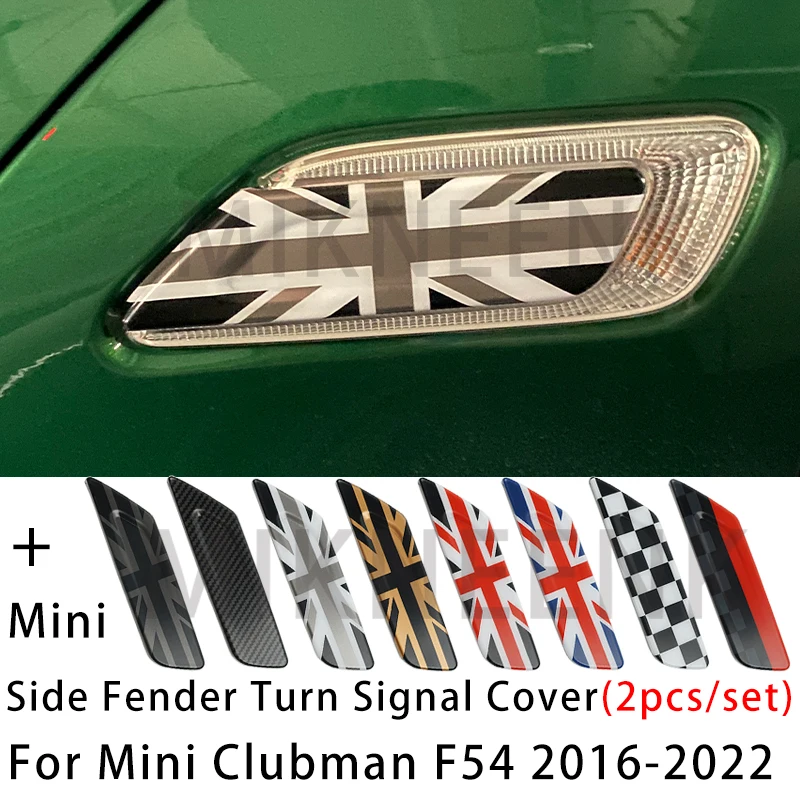 For Mini Cooper F54 2016 2017 2018-2022 Clubman Car Front Side Fender Sticker Turn Signal Light Cover Lamp Case Accessories