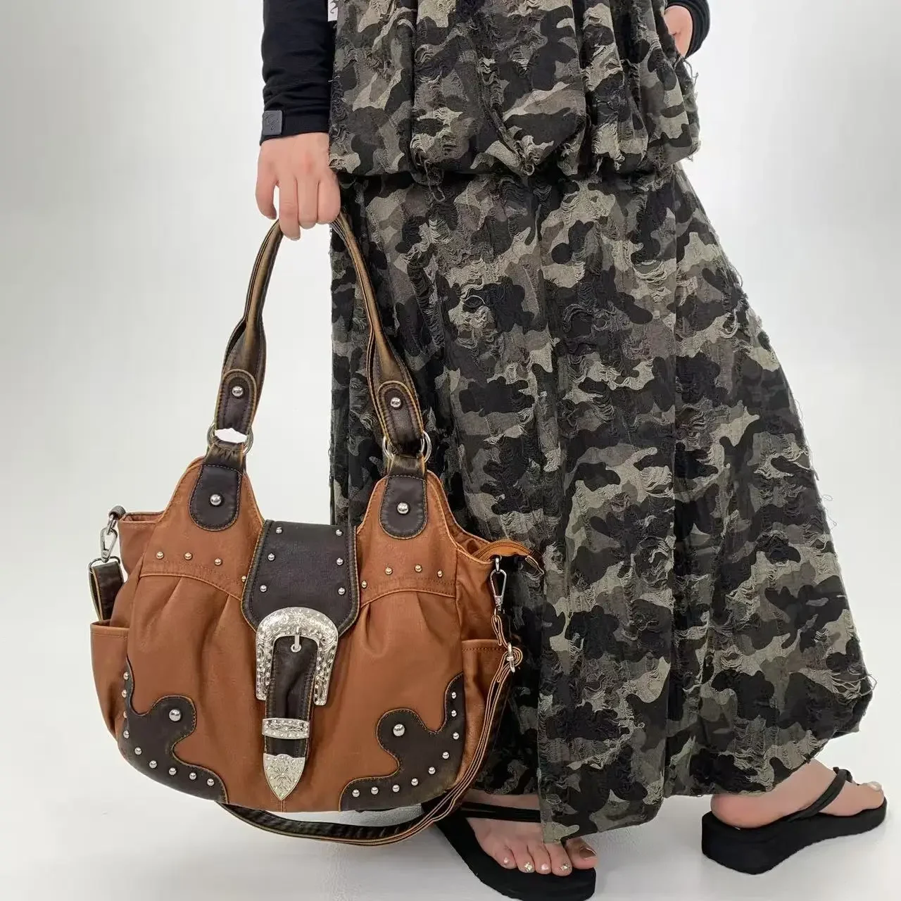 حقيبة كتف عصرية للسيدات Y2K ميلينيوم سبايسي جيرل ذات سعة كبيرة وحقيبة حمل للدراجات النارية #3