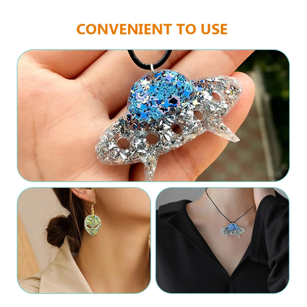 

2Pcs Earring Pendant Silicone Molds Handmade Spaceship Shaped DIY Jewelry Making Mold for Earrings Necklace Keychain Crafts