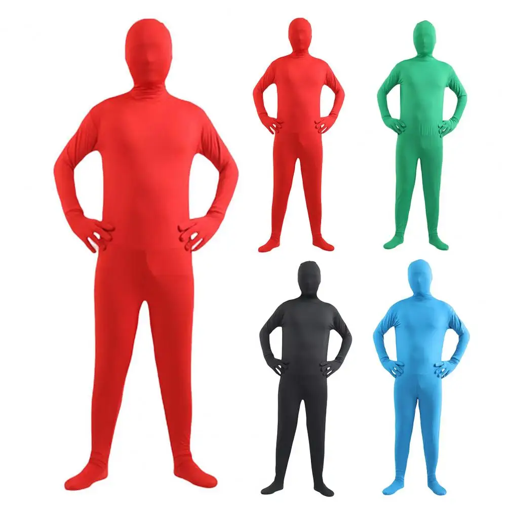 Black Zentai Full Bodysuit for Men Women Halloween Carnival Cosplay Custome Skin Tight Jumpsuit Spandex Body Suit