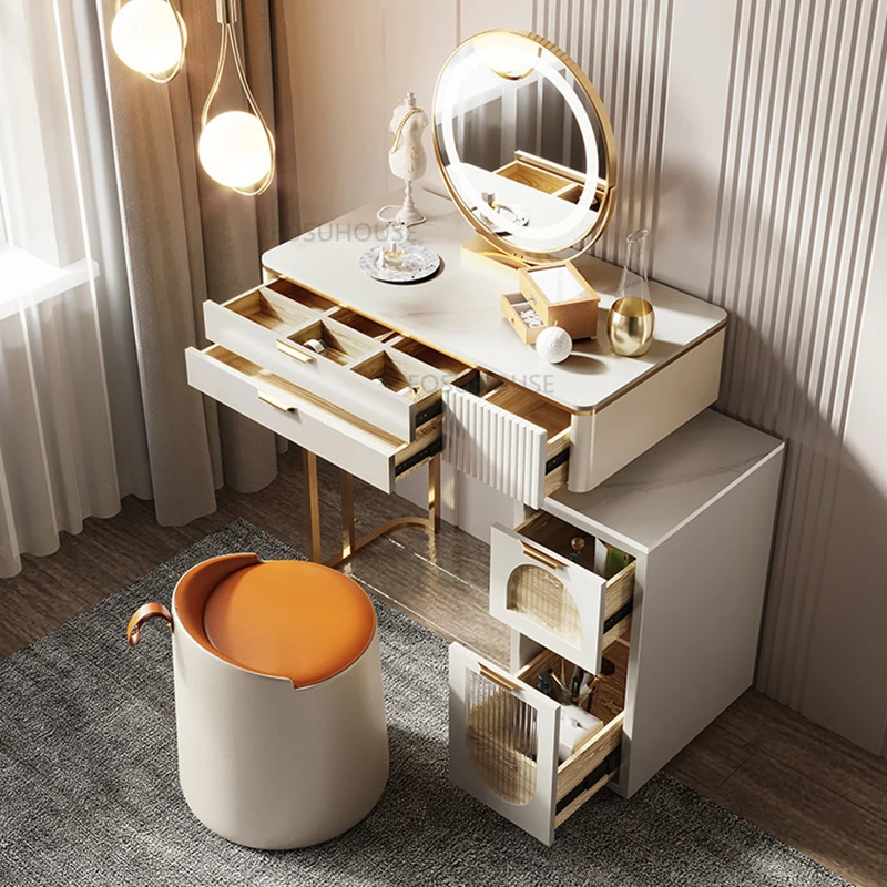 

Nordic Solid Wood Dressing Tables For Home Furniture Vanity Cabinet With Mirror Upscale Light Luxury Coiffeuse Household Items