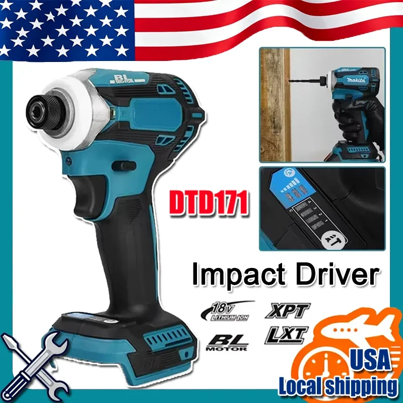 

Подходит для Makita DTD171, бесщеточная ударная отвертка, аккумуляторная отвертка, дрели, аккумуляторные электроинструменты, 18 В, BL мотор, голой инструмент