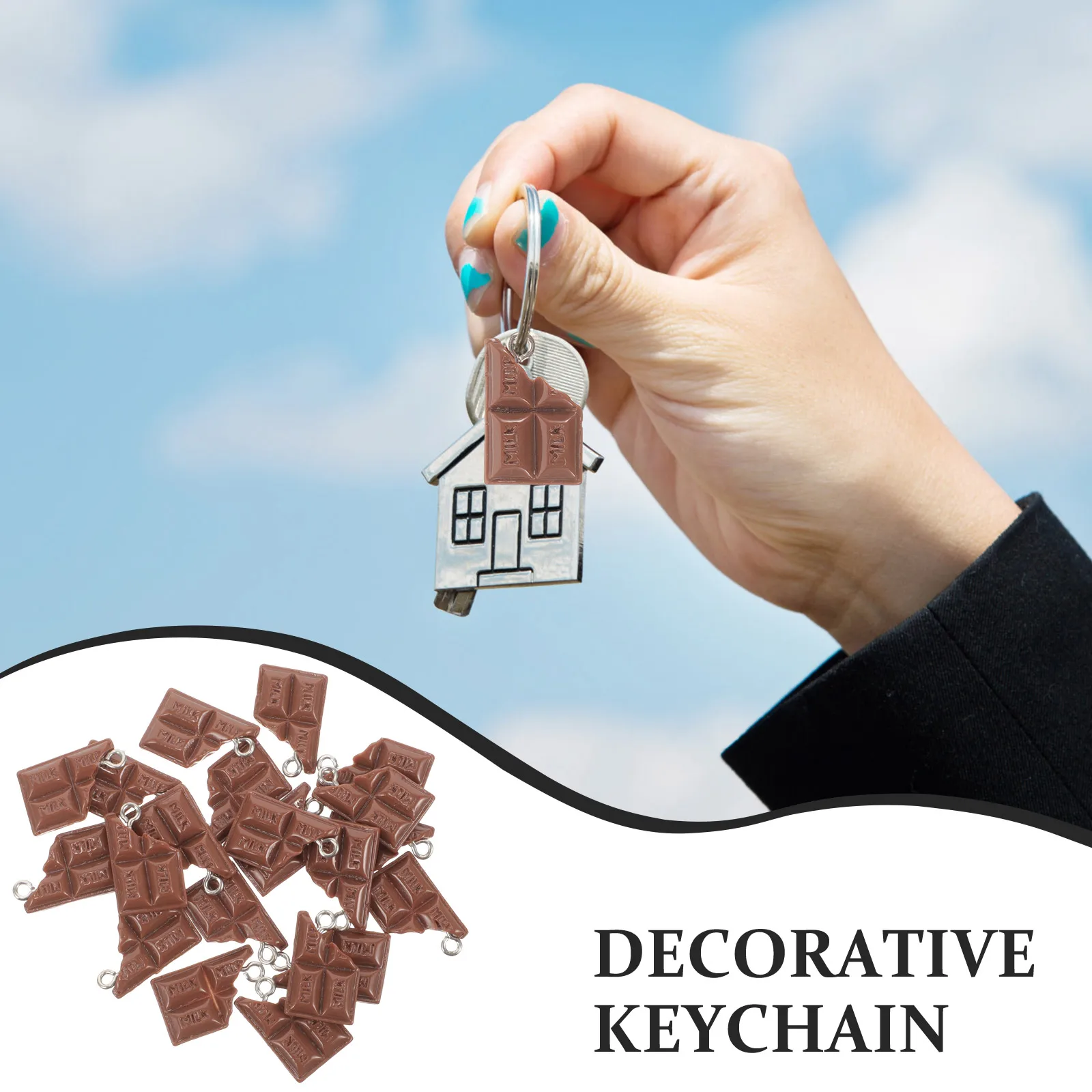 

20pcs Chocolate Pendant Keychain Jewelry Pendants Diy Charms Realistic Design Vintage Necklace Findings Creative Gifts