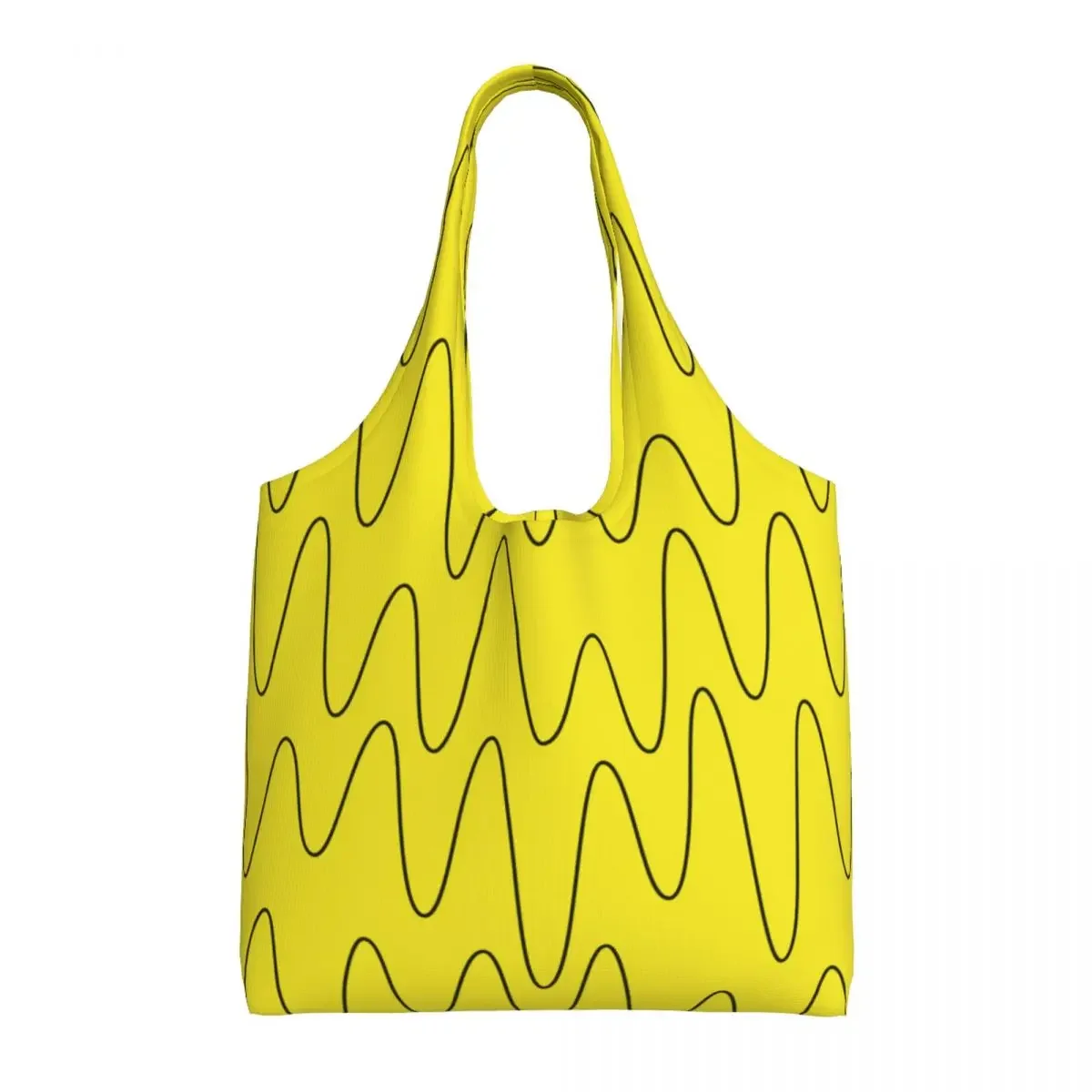 Custom Sound Waves Sunflower Yellow Shopping Tote Bags Reusable Street Eldridge Canvas Groceries Shoulder Shopper Bags Handbags