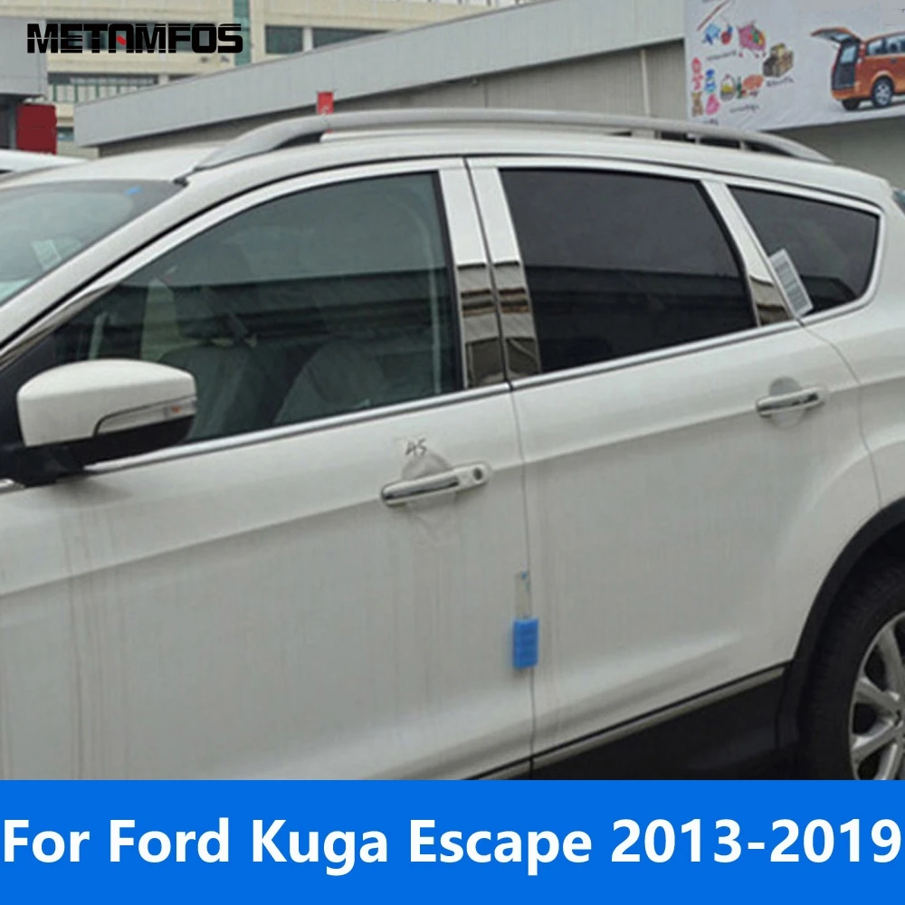 For Ford Kuga Escape 2013-2017 2018 2019 Stainless Steel Window Sill Frame Window Center B C Pillar Posts Cover Trim Accessories