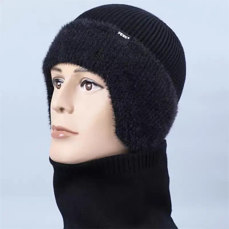 Unisex Sports Caps Winter Knitted Helmet Hat With Ear Protection Bike Riding Running Hats Hats Outdoor Earflap Hat Keep Warm Cap