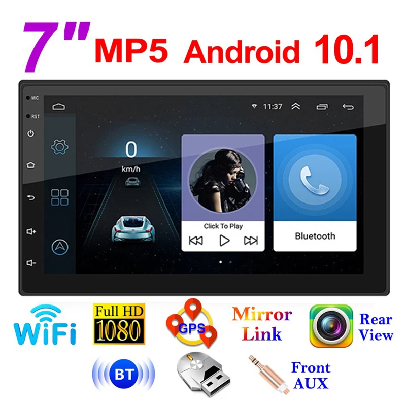 

7 Inch Android 10.1 Car Radio Multimedia Video Player Wifi Gps Auto Stereo Double 2 Din Car Stereo USB Fm Radio