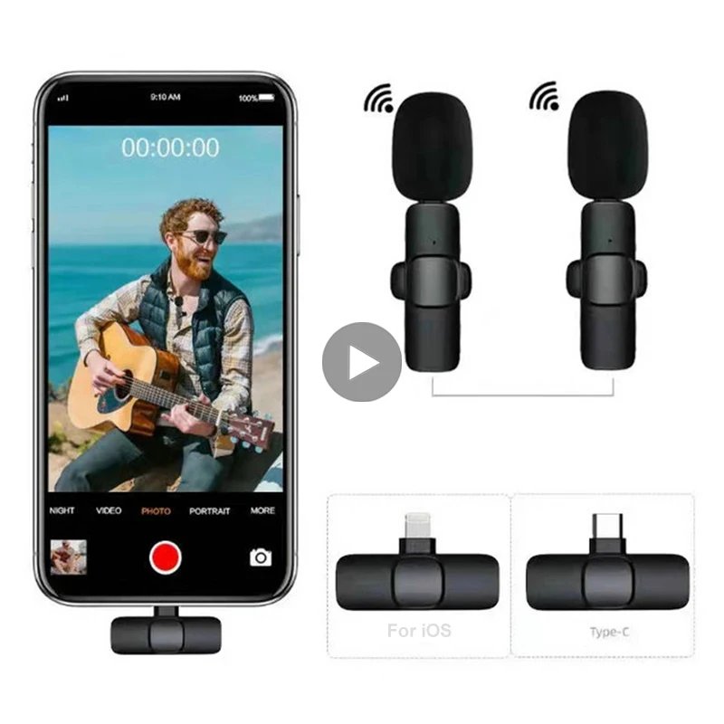 

Lapel Lavalier Wireless Microphone Buttonhole Mini Bluetooth Mic For iPhone Android Cell Phone PC Mobile Micro Tie Tiny Blutooth