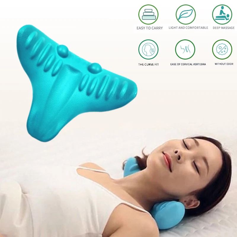 PC Pillow Cervical Traction, Cervical Muscle Relaxer Massager,Shoulder Neck Traction Correction for Relief Spine Alignment